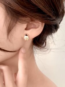 Aurora 925 Silver Simple Peas Shape Design Stud Earrings Fashion Jewelry HE9893