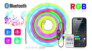 5M/16.4FT USB RGBIC LED Neon Strip Light with App Control for Room Decor Smart Neon Strip Light Halloween Christmas Lighting