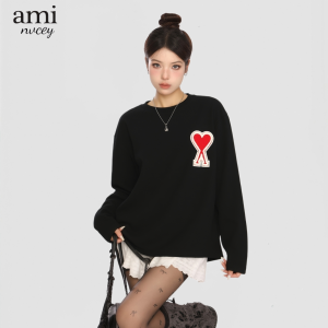 Long Sleeve Embroidered Pure Cotton T-Shirt Macaron Loose Casual Couple Style Womens Overhead Shirt Breathable Comfortable