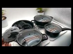 13Pcs Cookware Set Non Stick Cooking Pot Pan Kitchen Periuk Anti Lekat Marble Coating Design Rainbow Colours
