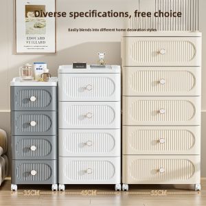 ZHUOLESHI | Cream Styled Bottom Wheeled Drawer Storage Cabinet PP