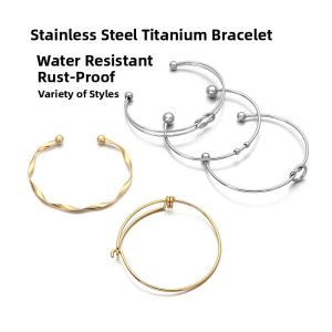 Handmade Titanium Steel Stainless Steel Bracelet Ring Empty Bracket Bottom Bracket Bead Jewelry Accessories Material