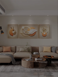 Abstract living room decoration painting modern sofa background wall hanging painting high-end art triptych mural