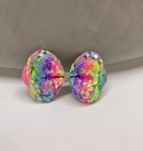 Kẹp tóc nơ bé gái đính kim sa lấp lánh