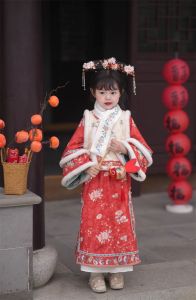 Thickened Winter Flag Robe Set for Girls Baby Qing Dynasty Style Traditional Chinese Hanfu Clothing Childrens Ethnic Fashion