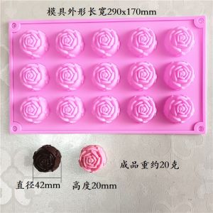 Food Grade Silicone Rose Flower Mold for DIY Handmade Chocolate Heart Jelly Pudding Cake Baking Chinese Style Kitchen Cooking Tools