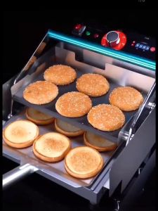 LENODI Burger Maker Breakfast Hamburger Toaster Machine: Commercial Heating Hamburger for Home Kitchen - Adjustable Temperature: 50-300°C