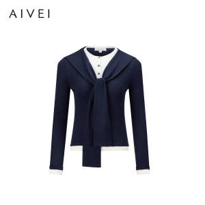 AIVEI | Celebrity-Style Relaxed Layered Long Sleeve Knitted Sweater
