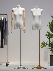 Korean Style Flat Bodied Half Size Female Mannequin for Clothing Stores Window Display Full Body Poseable Mannequin Stand
