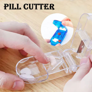 Pill Cutter Plastic Material Portable Small Medicine Box Transparent Pill Cutter or Tablet Storage Box