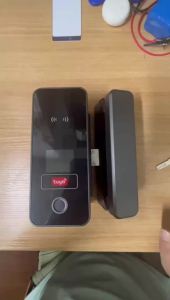 Support Tuya App Door Lock with Screen LCD Glass Door Fingerprint Smart Electronic Door Lock IC RFID Remote Control Unlock