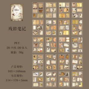 20Pcs/lot Fragment Assortment Series Supplies Sticker Book Vintage Journal Decoration Collage DIY Vintage Paper Kawaii Stickers