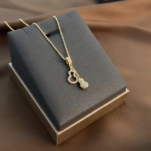 Korean Exquisite Gourd Necklaces Style Minimalist Hollow Out fashion Trend Luxury Glamour Sweet Necklaces Accessories