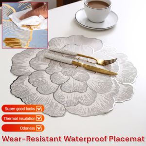 Nordic Peony Placemat Heat Insulation Non-Slip Table Mat Western-Style Placemat Decorative Table Pad Cup Mat Coaster