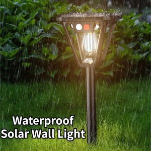 2-IN-1 Solar Light Outdoor Wall Lamp&Camping Lantern Solar Powered Motion Sensor Light Waterproof for Garden Yard Porch Lawn Str