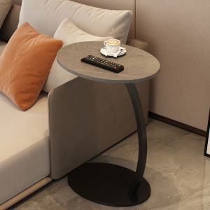 Scandinavian Sofa Stone Plate Side Table Oval C- Shaped Corner Table Living Room Movable Small Coffee Table Accessible Luxury Bedroom Balcony Table