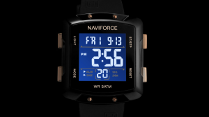 NAVIFORCE Original Watch for Men Brand New 50m Waterproof LCD Display Chronograph Calendar Date Square Dial Casual Fashion Boys Watches NF7121