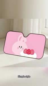52TOYS | Pink Rabbit Car SunShade Windshield Car Windscreen Cover Sun Shade Auto Visor Car Accessories