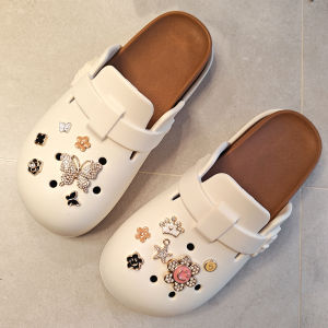 Crocs รองเท้าอุปกรณ์เสริมผีเสื้อตกแต่ง Bowknot แบน Sandal Looper ส้นอุปกรณ์เสริมสําหรับ Beach Love/Beach Darling