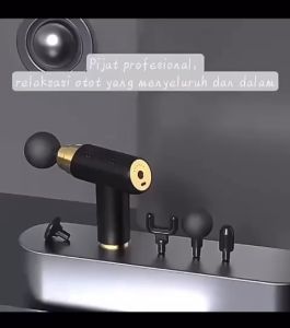 Alat pijat getar elektrik seluruh badan 4 in 1Massage Gun (Pistol pijat otot jaringan dalam) BISA COD