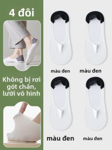 JINGCHI | Tất thuyền mỏng mùa hè bằng cotton thấm hút mồ hôi chống trượt cho nam Tất thuyền mỏng bằng lụa băng vô hình chống mùi