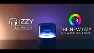 (Free Hardcase exclusive) Izzy T3 BT spiker Speaker Bluetooth bluetooth speaker Lampu Tidur LED Smart Lamp RGB Speaker-Black
