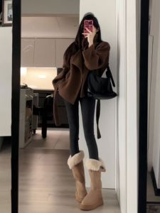 CHANGTONG | Elegant Style Short Collar Wool Coat for Petite Women