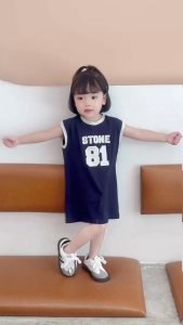 Váy suông thun cotton dáng thể thao cho bé gái đi chơi đi học size 9 kg tới 26kg BERNIE KIDS 0124V48