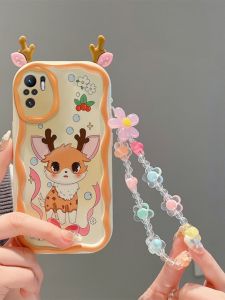Anti-Fall Protection Silicone Case for Xiaomi POCO M5S Overseas Version Phone Cover Cute Cartoon Ears Design Womens Style