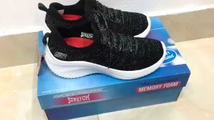 Giày skecher buộc dây cho nữ đế cao su non mềm êm vài dệt thoáng khí - PB173