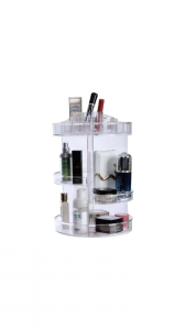 Kệ đựng mỹ phẩm xoay 360 độ HOKORI nhựa VIỆT NHẬT cao cấp - Trong suốt nhiều tầng để bàn - 5592