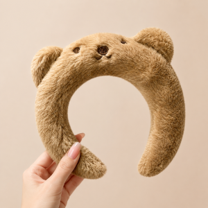 JIUDUOLAN | Cute Style Miffy & Bear Pattern Plush Headband Suitable for High Hair Volume and All Matches