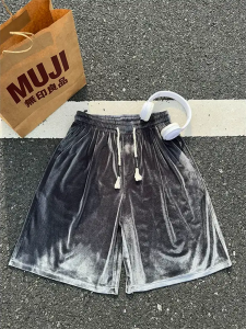 Quần Short Nam Vải Nhung Lụa Mát Mẻ Mùa Hè Nhẹ Thoáng Khí Cao Cấp Quần Dài Năm Điểm Rộng Rãi Thể Thao Quần Dài Vừa Phải