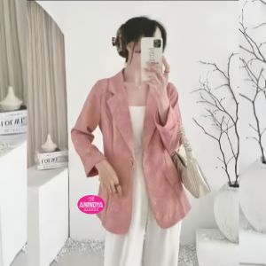 Anindya Fashion Presents Blazer Motif Katun Premium 9987 Korean Style Meng Huan