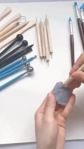 Set 5 cọ chấm bi và cọ vẽ đầu oval bộ 5 cọ chấm hai đầu