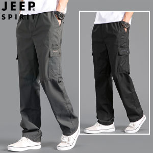 JEEP SPIRIT Mens Pants New Oversized Cargo Pants Loose Straight Leg Mens Multi Pocket Pants Mens Pure Cotton Thin Casual Pants