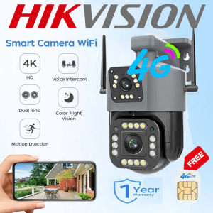 HIKVISION Outdoor CCTV Camera No Wi-Fi Required Free 4G SIM Card Waterproof Alarm Monitoring Remote Control with Audio and Speaker Infrared Night Vision HD Auto Tracking