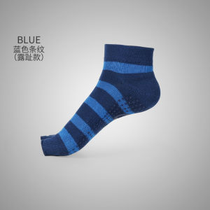 Five Finger Yoga Socks Professional Non Slip Female Pure Cotton Sweat-Absorbent Cotton Floor Open Finger Indoor Sports Fitness Stockings for Dancing