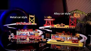 Mainan Mobil Track Parking Topik Teknik Kebakaran Parking Playset Simulasi Gedung Mobilan Anak