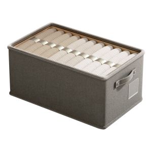 Foldable Cotton Linen Clothing Storage Box Home Use Cloth Art Wardrobe Clothes Layered Organizer Basket Storage Box Drawer