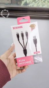 Kabel Charger 3 IN 1 Micro USB Tipe C Lightning IP Fast Charging 35A Bercabang Redskull RSY01
