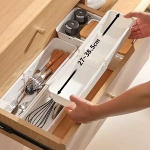 Retractable Kitchen Storage Compartments Underwear Storage Box Desktop Cutlery Storage Box Classification Drawer Sock Box