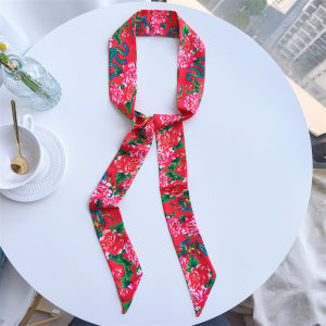 Khăn Quàng Cổ Lụa Hoa Lớn Phong Cách Trung Hoa Đa Năng Cho Phụ Nữ Mùa Hè 2025 Phụ Kiện Trang Trí Tóc Và Túi