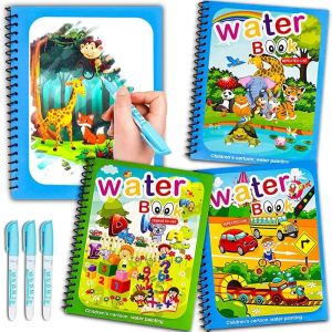 W21 Magical Book Water Drawing Montessori Toys Reusable Coloring Book Magic Water Drawing Book Sensory Early Education for Children