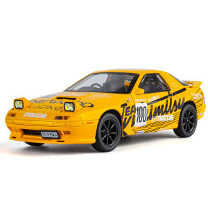 1:24 Scale Mazda RX7 Printing Alloy Car Model Diecast Car Sound Light Car Lovers Collection Kids Birthday Gift Metal Boys Toys