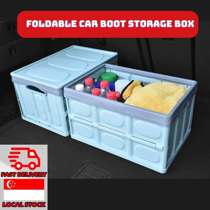 🇸🇬SG Ready Stock🇸🇬 30L & 55L Foldable Collapsible Car Boot Trunk Storage Organizer Box Lazada