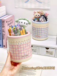 กระดุมปากบุหรี่ความจุขนาดใหญ่สุดน่ารักสำหรับโต๊ะทำงานของนักเรียน กล่องเก็บของสำนักงาน อุปกรณ์สำนักงาน กล่องเก็บของแบบเรียบง่าย