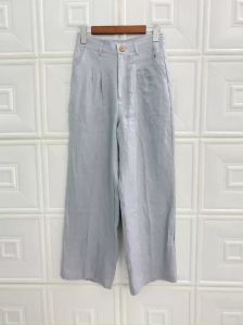 JUNE LINEN P02. Quần dài ống suông LINEN PHÁP. Chất vải xịn nhất của Linen. Lưng cao
