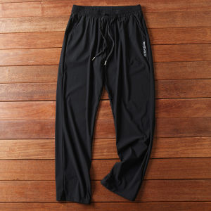 Ice Silk Mens Casual Pants Summer Outdoor Sports Quick Dry Cool Straight Leg Fashionable Urban Style Thin Long Trousers