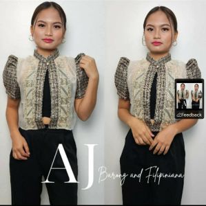 Ethnic and computerize embroidery modern filipiana bolero